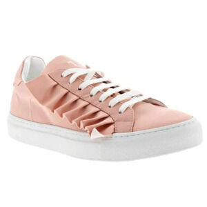 Joshua*S Sanders Women's Pink Ruffles Satin Sneakers Size 39 IT (MSRP $317)